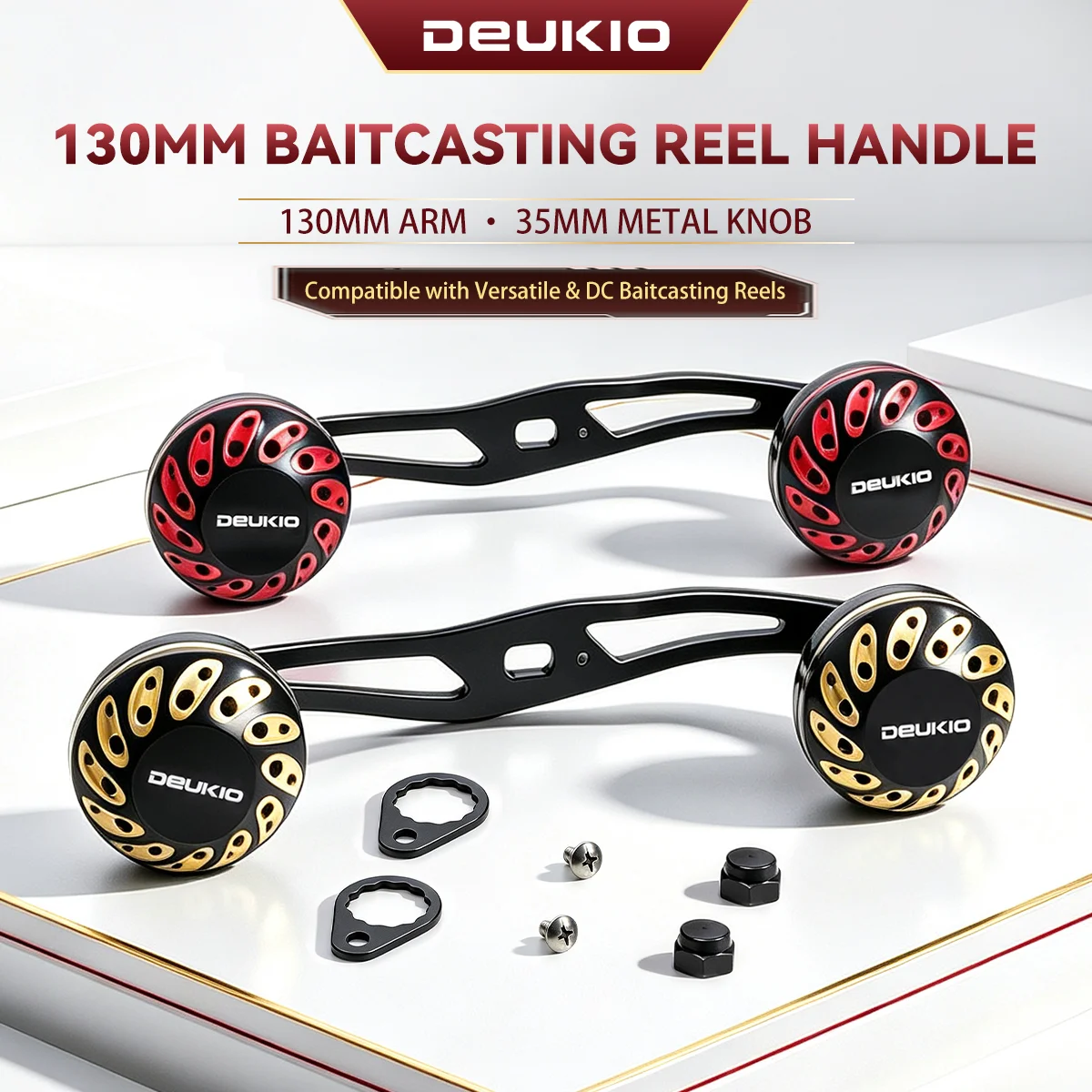 Spincast Reel - DEUKIO, Baitcasting-reelhandvat 130 mm, dubbel handvat,